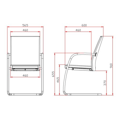 Komfort Freischwinger mit extra stabilem Gestell