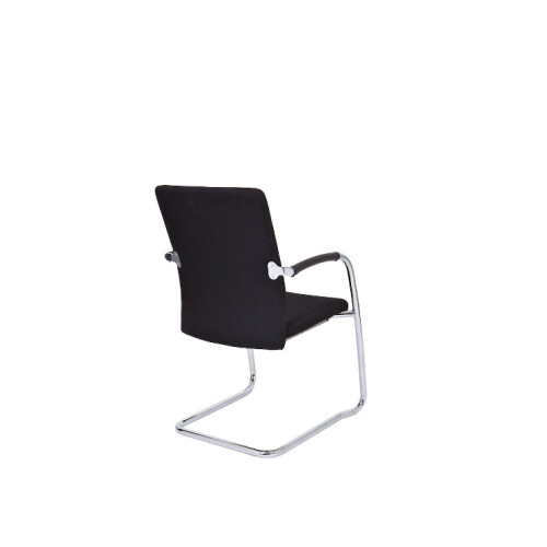 Komfort Freischwinger mit extra stabilem Gestell, Stoff schwarz