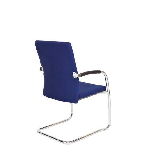 Komfort Freischwinger mit extra stabilem Gestell, Stoff blau