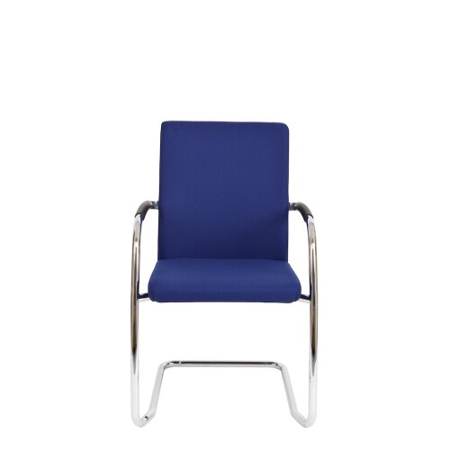 Komfort Freischwinger mit extra stabilem Gestell, Stoff blau