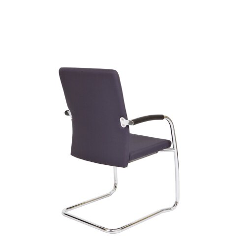 Komfort Freischwinger mit extra stabilem Gestell, Stoff grau