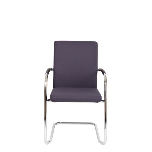 Komfort Freischwinger mit extra stabilem Gestell, Stoff grau