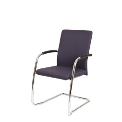 Komfort Freischwinger mit extra stabilem Gestell, Stoff grau