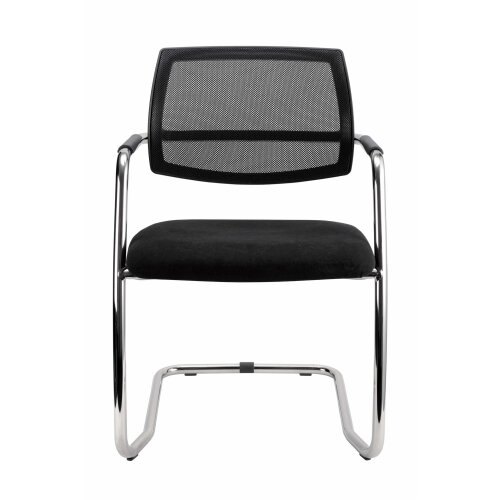 Freischwinger mit Netzrücken chrom / schwarz