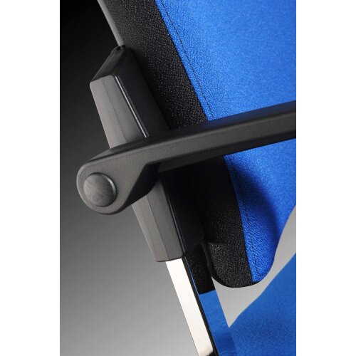 Besucherstuhl chrom, Stoff schwarz,  mit Armlehne