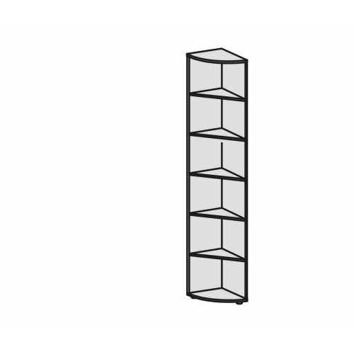 Eckabschlussregal 6 Ordnerhöhen 216 cm hoch