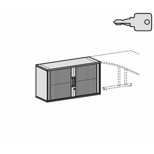 Anstell-Querrollladenschrank 2 Ordnerhöhen Höhe 72 cm Breite 80 cm