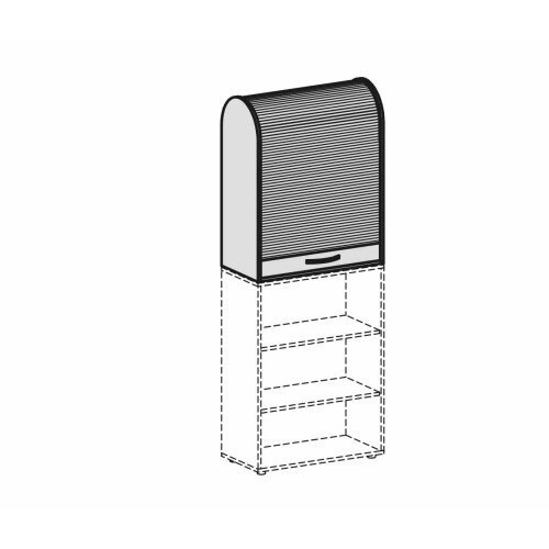 Querrollladenschrank abgerundet 2 Ordnerhöhen 100 cm breit