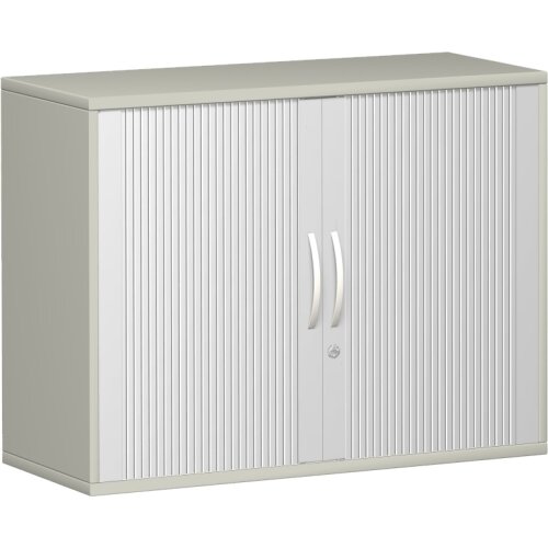 Querrollladenschrank 2 Ordnerhöhen 120 cm breit Korpus Lichtgrau