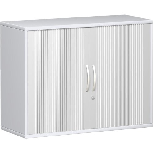 Querrollladenschrank 2 Ordnerhöhen 120 cm breit Korpus Weiss