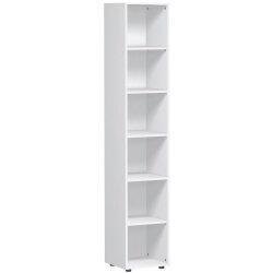 Regal 6 Ordnerhöhen 216 cm hoch 40 cm breit Dekor Weiss