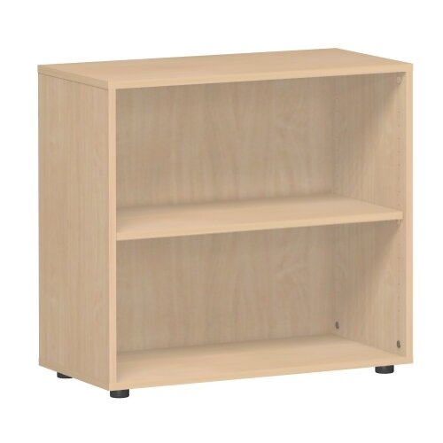 Regal 2 Ordnerhöhen 75 cm hoch 80 cm breit Dekor Buche Dunkel