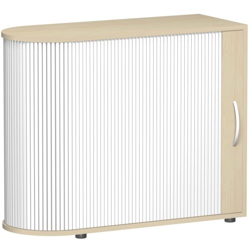 Querrollladenschrank abgerundet 2 Ordnerhöhen 100 cm breit, Dekor Korpus: Ahorn