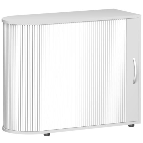 Querrollladenschrank abgerundet 2 Ordnerhöhen 100 cm breit, Dekor Korpus: Lichtgrau