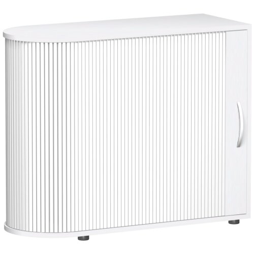 Querrollladenschrank abgerundet 2 Ordnerhöhen 100 cm breit, Dekor Korpus: Weiss