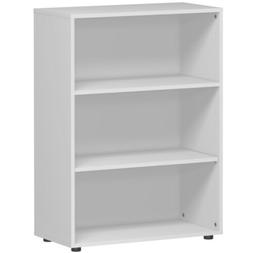 Regal 3 Ordnerhöhen mit Standfüßen , Maß: HxBxT 1104x800x400 in mm, Dekor Lichtgrau