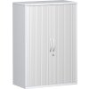Querrollladenschrank 3 Ordnerhöhen 118 cm hoch 80 cm breit Rolllade silber, Korpus Weiss