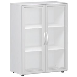Aktenschrank 3 Ordnerhöhen mit satinierten...
