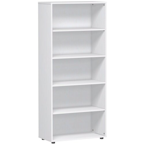 Regal 5 Ordnerhöhen 181 cm hoch 80 cm breit, Dekor Weiss