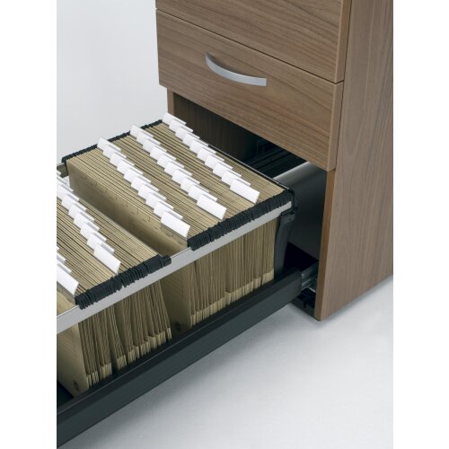 Rollcontainer 60 cm tief, Hängeregistratur und Kunststoff-Schubfach