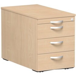 Rollcontainer 60 cm tief, 3+1 Schubladen, Dekor Front:...