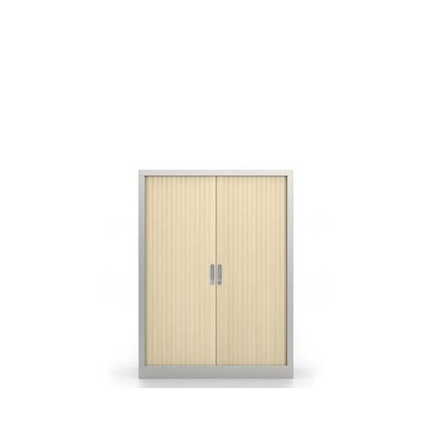 Stahl Querrollladenschrank, 100 cm hoch, Serie Select,  Breite 100 cm, Korpus: Grau, Rolllade: Ahorn