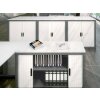 Stahl Querrollladenschrank, 70 cm hoch, Serie Select,  Breite 100 cm, Korpus: Silber metallic, Rolllade: Eiche