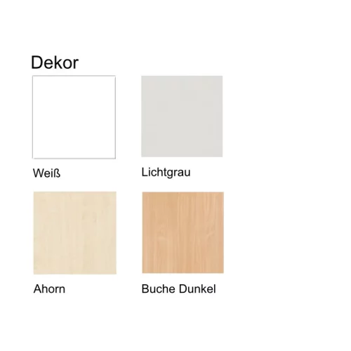 Garderobenschrank 6 Ordnerhöhen 216 cm hoch 80 cm breit, Dekor Front: Buche Dunkel, Dekor Korpus: Weiss