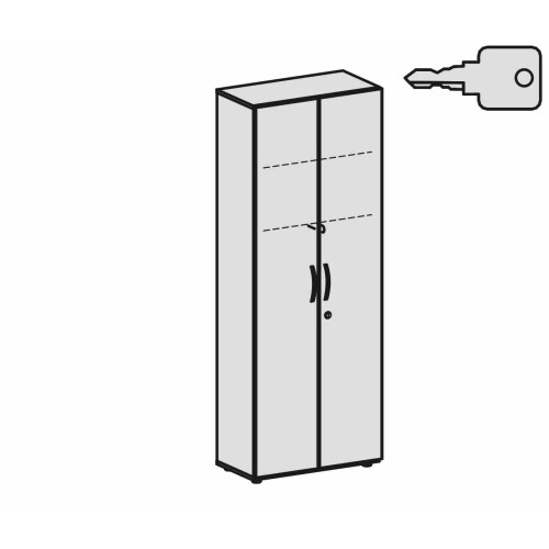Garderobenschrank 6 Ordnerhöhen 216 cm hoch 80 cm breit, Dekor Front: Ahorn, Dekor Korpus: Ahorn