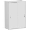 Schiebetürenschrank 3 Ordnerhöhen 118 cm hoch 80 cm breit , Dekor Front: Lichtgrau, Dekor Korpus: Lichtgrau