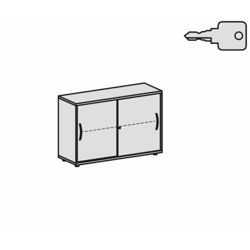 Schiebetürenschrank 2 Ordnerhöhnen 80 cm hoch und 80 cm breit, Dekor Front: Ahorn, Dekor Korpus: Ahorn
