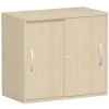 Anstell-Schiebetürenschrank 2 Ordnerhöhen 72 cm hoch 80 cm breit, Dekor Front: Ahorn, Dekor Korpus: Ahorn