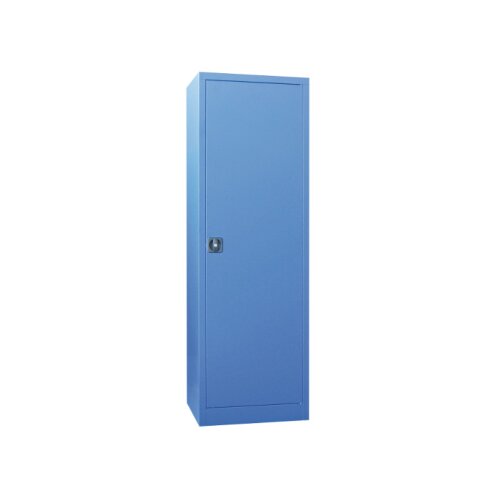 Stahlschrank 195 cm hoch, 64 cm breit, 50 cm tief, Korpus: Himmelblau, Türen: Himmelblau, Fachböden: gepulvert in Korpusfarbe