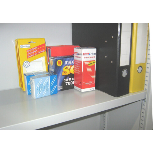 Stahlschrank 195 cm hoch, 64 cm breit, 50 cm tief, Korpus: Himmelblau, Türen: Himmelblau, Fachböden: gepulvert in Korpusfarbe