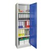 Stahlschrank 195 cm hoch, 64 cm breit, 50 cm tief, Korpus: Himmelblau, Türen: Himmelblau, Fachböden: gepulvert in Korpusfarbe
