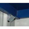 Stahlschrank 195 cm hoch, 64 cm breit, 50 cm tief, Korpus: Himmelblau, Türen: Himmelblau, Fachböden: gepulvert in Korpusfarbe