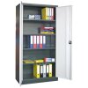 Stahlschrank 195 cm hoch, 100cm breit, 60 cm tief, Korpus: Lichtgrau, Türen: Lichtgrau, Fachböden: gepulvert in Korpusfarbe