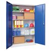 Stahlschrank 195 cm hoch, 120cm breit, 60 cm tief, Korpus: Anthrazitgrau, Türen: Rubinrot, Fachböden: verzinkt