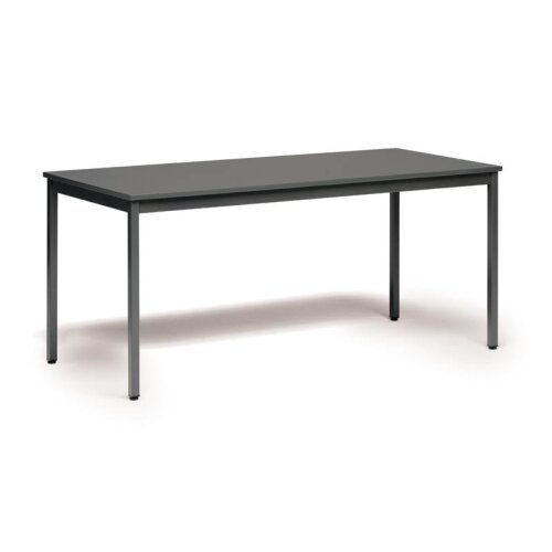 Schulungstisch Serie Style, Maß: 120 x 60 cm, Gestell: Rahmen und Füsse silber metallic, Dekor: Eiche