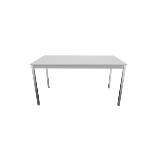 Schulungstisch Serie Style, Maß: 140 x 70 cm, Gestell: Rahmen silber Füsse chrom, Dekor: Grau