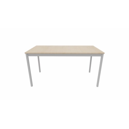 Schulungstisch Serie Style, Maß: 160 x 70 cm, Gestell: Rahmen und Füsse silber metallic, Dekor: Ahorn