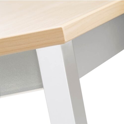 Schulungstisch Serie Style, Maß: 160 x 70 cm, Gestell: Rahmen und Füsse silber metallic, Dekor: Anthrazit