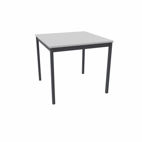 Schulungstisch Serie Style, Maß: 70 x 70 cm, Gestell: Rahmen und Füsse anthrazit metallic, Dekor: Grau