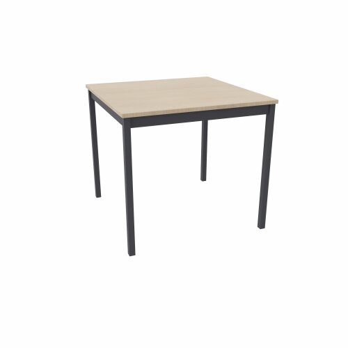 Schulungstisch Serie Style, Maß: 70 x 70 cm, Gestell: Rahmen und Füsse anthrazit metallic, Dekor: Eiche