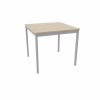 Schulungstisch Serie Style, Maß: 70 x 70 cm, Gestell: Rahmen und Füsse silber metallic, Dekor: Ahorn