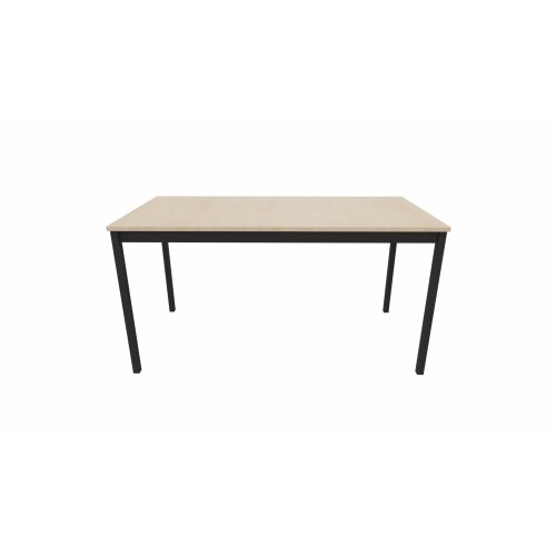 Schulungstisch Serie Style, Maß: 160 x 80 cm, Gestell: Rahmen und Füsse schwarz, Dekor: Ahorn