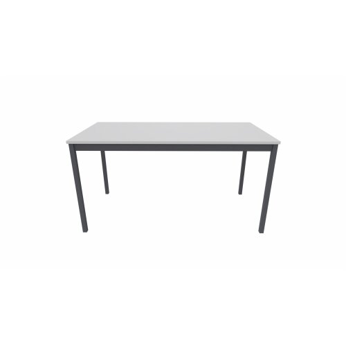 Schulungstisch Serie Style, Maß: 140 x 80 cm, Gestell: Rahmen und Füsse anthrazit metallic, Dekor: Grau