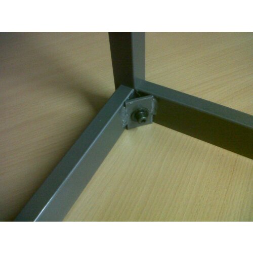 Schulungstisch Serie Style, Maß: 140 x 80 cm, Gestell: Rahmen und Füsse anthrazit metallic, Dekor: Grau