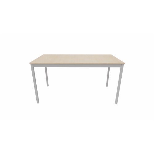 Schulungstisch Serie Style, Maß: 140 x 80 cm, Gestell: Rahmen und Füsse silber metallic, Dekor: Eiche