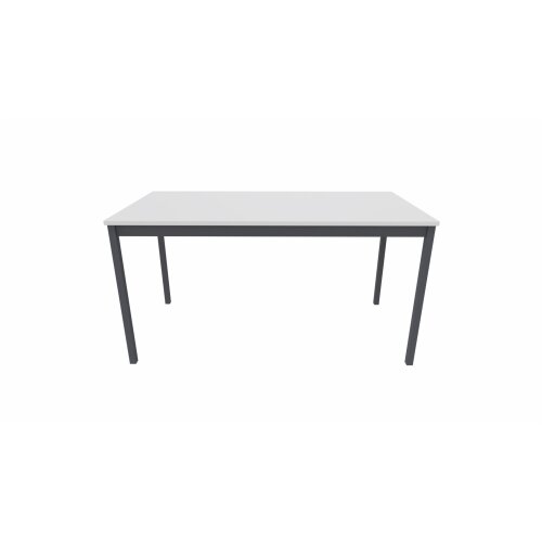 Schulungstisch Serie Style, Maß: 120 x 80 cm, Gestell: Rahmen und Füsse anthrazit metallic, Dekor: Weiss